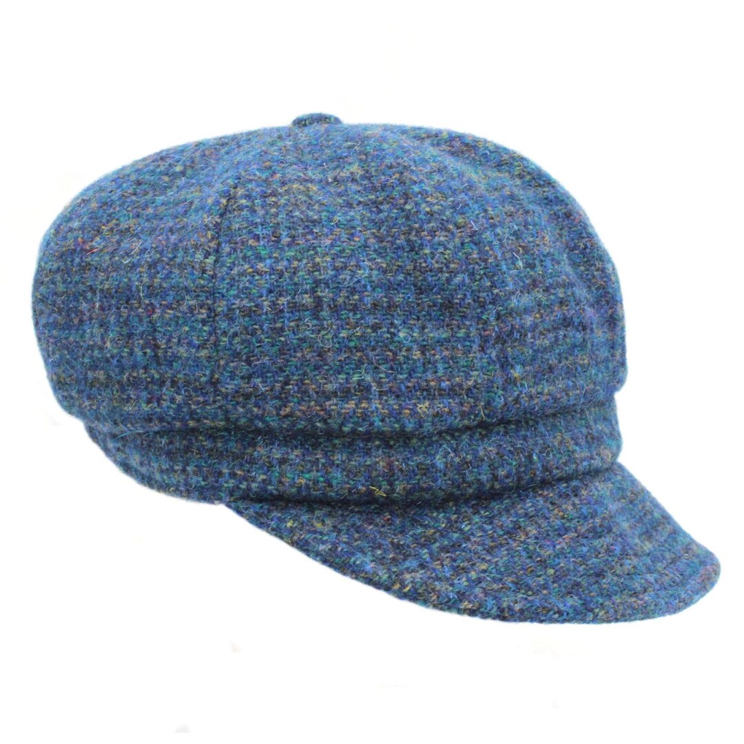 帽子 arth Harris Tweed Tuck Cas Genuine Harris Tweed 8 Piece Ladies Cap Elasticated Back