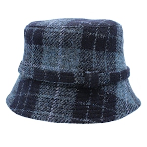 Ashkirk Harris Tweed Ladies Bucket Hat ZH283 BLACK GREY CHECK