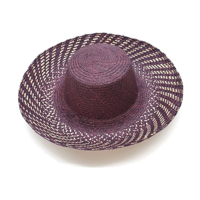 Patterned Rafia Hat HF066