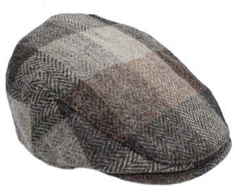Casquette plate en tweed véritable Harris Doublure en satin dans le dos, style classique ZH014 FLEECE