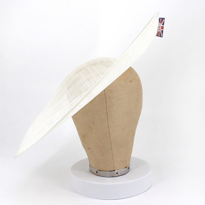 UK Made Sinamay Side Sweep Hat Base 43x45cm - HA080