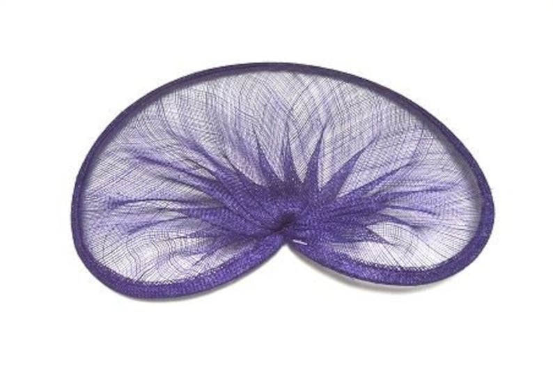 Purple HA057 Sinamay Gathered Shaped Fascinator and Hat Base for Fascinators and Millinery