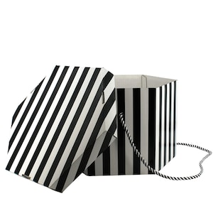 Candy Stripe Hexagonal Hat Box - Fits 27cm Hats - HA030