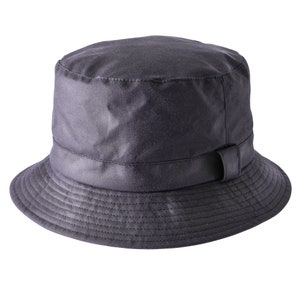 British Waxed Cotton Bucket Hat Compact Water Resistant Check Lining ...