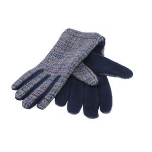 Echte Harris Tweed-handschoenen met fleece handpalmen, volledig gevoerd ZG012 DISTLE