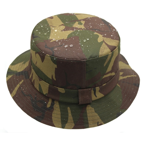 British Hybrid Aero Waxed Cotton Camouflage Bush Hat Waterproof Fully Lined  ZH266 CAMO -  Canada