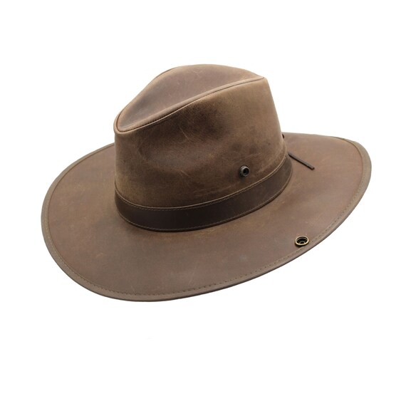 Genuine Blocked Leather Fedora Leather 