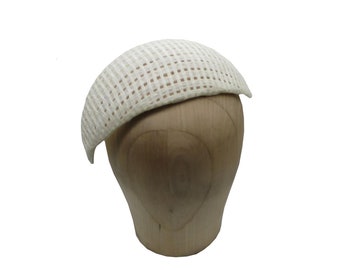 Ivory Open Weave Raffia 3D Halo Headband HA006