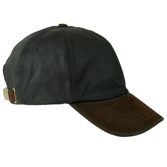 Buy British Waxed Cotton Baseball Cap Genuine Leather Peak