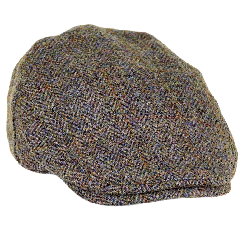 Genuine Harris Tweed Flat Cap Deep Back Satin Lining Classic Sty Genuine Harris Tweed Flat Cap Deep Back Satin Lining Classic Sty