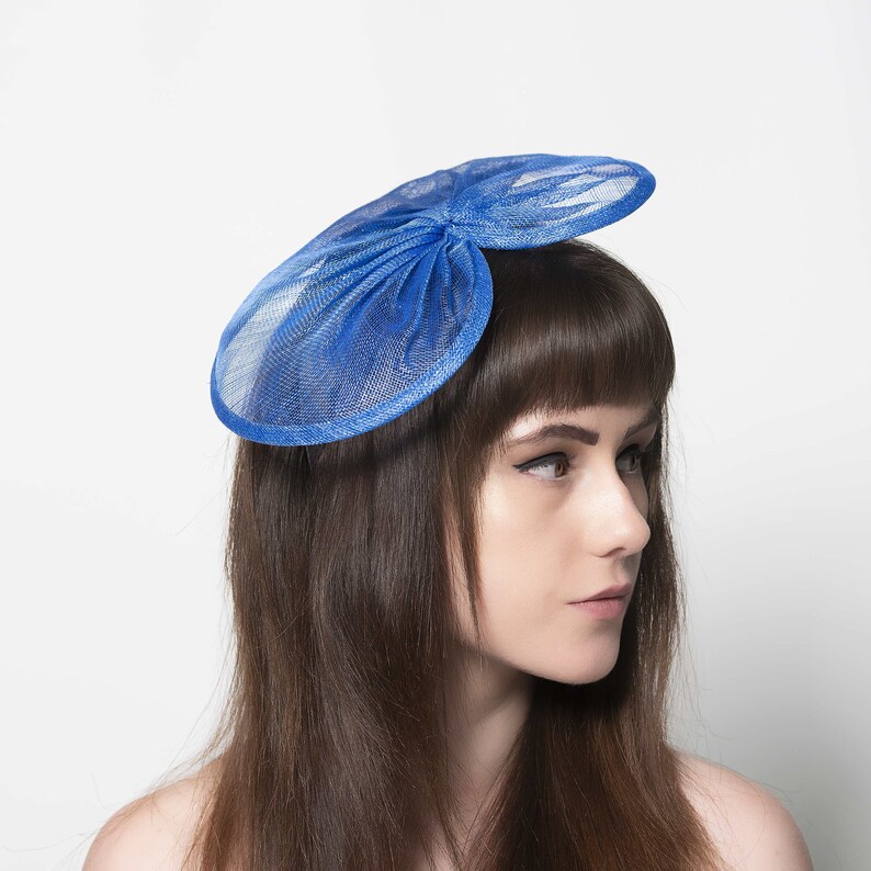 Purple HA057 Sinamay Gathered Shaped Fascinator and Hat Base for Fascinators and Millinery