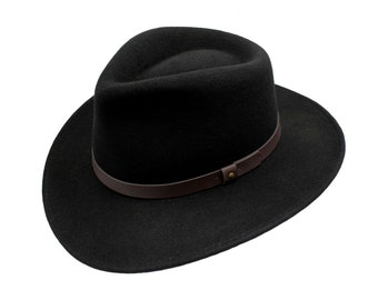 Crushable Mardale Wool Felt Hat Showerproof Leatherette Band ZH258 BLACK
