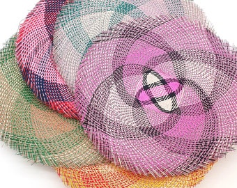 Base de chapeau en spirale en paille de buntal, 47 cm HF004