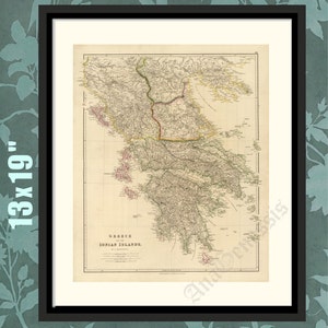 Grecia 1832, Gratis después de la Guerra de Independencia de 1821, Impresión de historia griega, Mapa histórico, Impresión histórica, Arte histórico, Regalo griego, Decoración