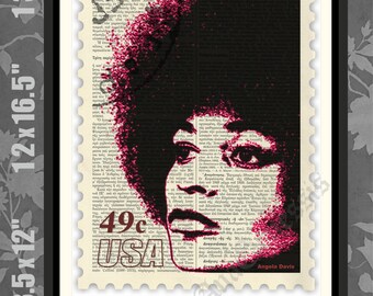 Angela Davis STAMP, Angela Davis Print, Angela Davis Art, Black History, Activist,African American Art, Black Power Print,Black Lives Matter