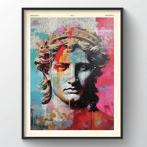 Alexander The Great Poster Historic Figure Print Great Alexander Decor Gift For him Greece Alexander The Great home decor Alexander wall art