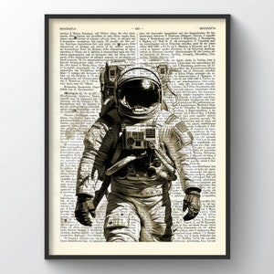 Astronaut Stencil, Astronaut art, Astronaut Print, Space love print, Retro black and white, Astronaut exploring, cosmos, Astronaut exploring