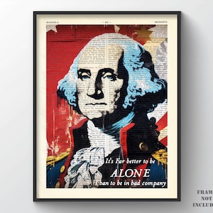 George Washington Cita Imprimir EE.UU. Patriota diciendo Filosofía Cartel Presidente de los EE.UU. Padre fundador arte de la pared Icono americano Regalo de los Estados Unidos