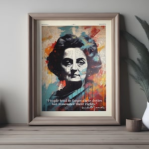 Indira Gandhi Quote Print, Indian Politician Prime Minister Decor Social Reformer India Philosopher Poster Female Leader Parliament wall art