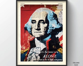 George Washington Quote Print USA Patriot Saying Philosophy Poster US President Founding Father wall art American Icon United States Gift