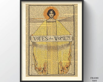 Votes For Women Print, Vintage Women Suffrage Poster, Women's Rights Decor Suffragette Wall Art Feminist wall Hanger Birthday Gift For Her
