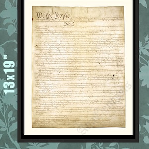 US Verfassung, 1. Seite, Verfassung Print, Verfassung Kunst, Verfassung Dekor, historische Kunst, historisches Dekor, Geschenk