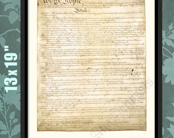 Constitución de los EE. UU., Primera página, Impresión de la Constitución, Arte de la Constitución, Decoración de la Constitución, Impresión histórica, Arte histórico, Decoración histórica, Regalo
