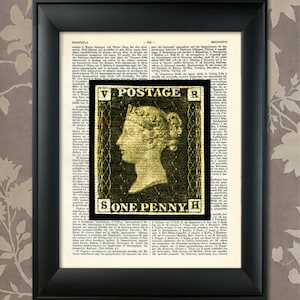 1840 Penny Black, seltene Briefmarke, Briefmarke Kunst, Briefmarken Druck, Briefmarke Poster, Briefmarke Dekor, Briefmarken sammeln