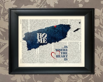 Puerto Rico ArtPrint, Puerto Rico Print, Puerto Rico Map Art, Puerto Rico Wall Art, Puerto Rico Pride, Puerto Rico Gift, Puerto Rico Map