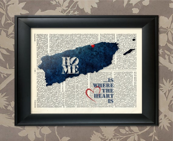 Puerto Rico ArtPrint, Puerto Rico Print, Puerto Rico Map Art, Puerto Rico Wall Art, Puerto Rico Pride, Puerto Rico Gift, Puerto Rico Map