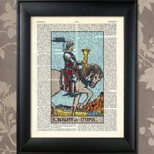 Knight of Cups, Tarot Card Print, Tarot Card Poster, Tarot Print, Tarot art, Tarot wall art, Tarot Gift,Tarot Cards,Tarot Deck, Minor Arcana
