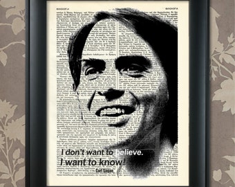 Carl Sagan Print, Carl Sagan Quote, Carl Sagan Poster, Carl Sagan art, Carl Sagan wall art, Sagan Decor, Sagan Print, Scientist, Agnostic