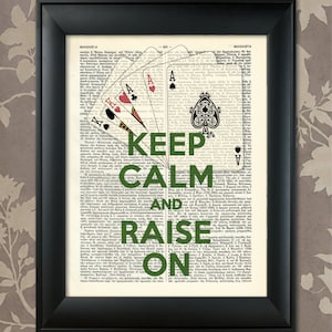 Blijf kalm en ga verder, Poker Print, Man cave Decor, Humoristische Print, Poker Wall Art, Poker Gift, Poker Poster, Poker Decor, speelkaarten kunst
