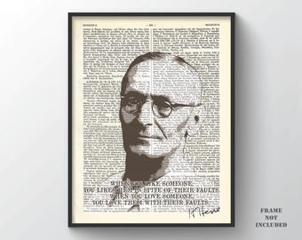 Herman Hesse Print Quote, Herman Hesse Signature Poster Wall Art Decor German Writer Swiss Poet Gift Nobel Prize, Laureate Philosopher