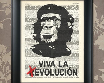 Viva la Evolucion, Che Guevara, Evolution print, Che Guevara Art, Evolution Wall Art, Darwin Poster, Charles Darwin, Atheism, Agnostic