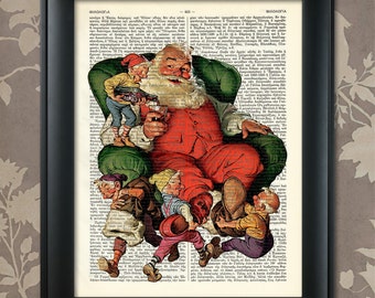 Santa Claus, Vintage, Coca Cola Advert, Santa Print, Santa Claus Print, Coca Cola print, Christmas Print, Christmas Art, Coca Cola Art