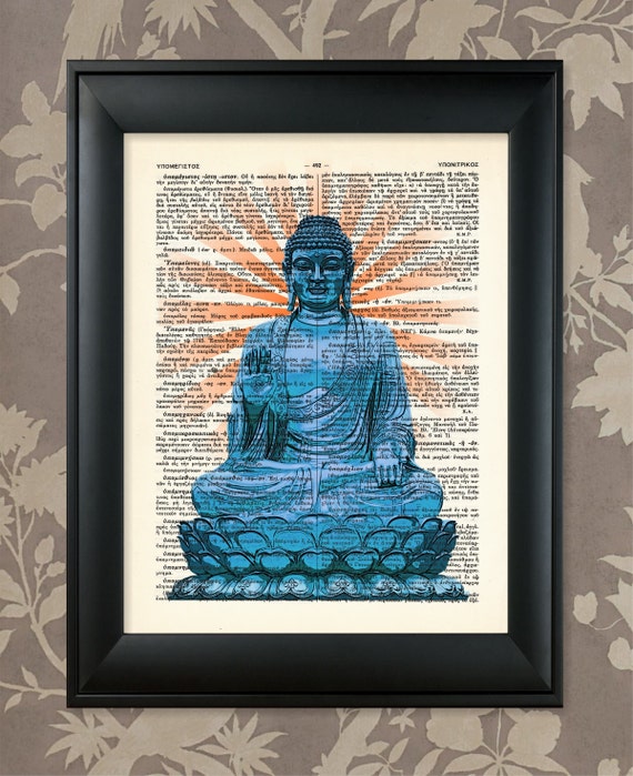 Buddha Pop Art Blue / Buddha Print, Buddha Poster, Buddha Art
