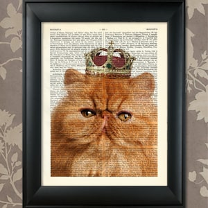 Persian Cat, Persian Cat Portrait, Persian Cat Print, Persian Cat art, Persian Cat wall art, Pet Cat Portrait, Proud Persian Cat,Cat Prints,