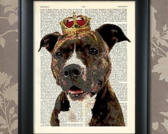 Pit bull Terrier, Pit bull Portrait, Pit bull Print, Pit bull art, Pit bull wall art, Pet Dog Art, Dog Portrait, Proud Pit bull, Dog Prints