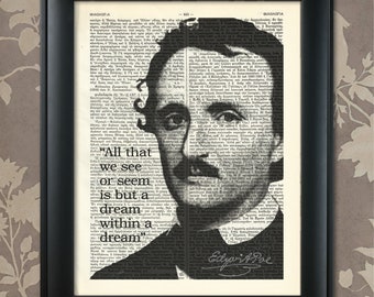 Edgar Allan Poe, Quote, Edgar Allan Poe Art, Print, Edgar Poe Print, Edgar Allan Print, Edgar Allan Quote, Poe Print, Poe Art, Poe Wall Art