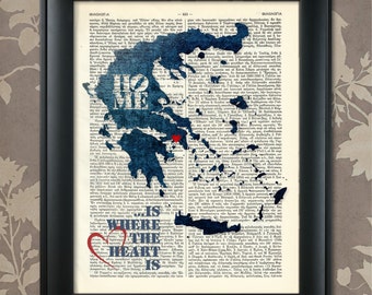 Greece Art Print, Greece Print, Greece Map Art, Greece Wall Art, Greece Pride, Greece Map Print, Greece Map, Greek Decor, Map of Greece