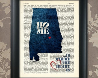 Alabama Art Print, Alabama Print, Alabama Map Art, Alabama Wall Art, Alabama Pride, Alabama Map Print, Alabama Map, Map of Alabama
