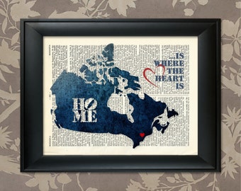 Canada Art Print, Canada Print, Canada Map Art, Canada Wall Art, Canada Pride, Canada Map Print, Canada Map, Canada Decor, Map of Canada