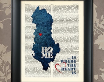 Albania Art Print, Albania Print, Albania Map Art, Albania Wall Art, Albania Pride, Albania Map Print, Albania Map, Albania Gift, Albanian