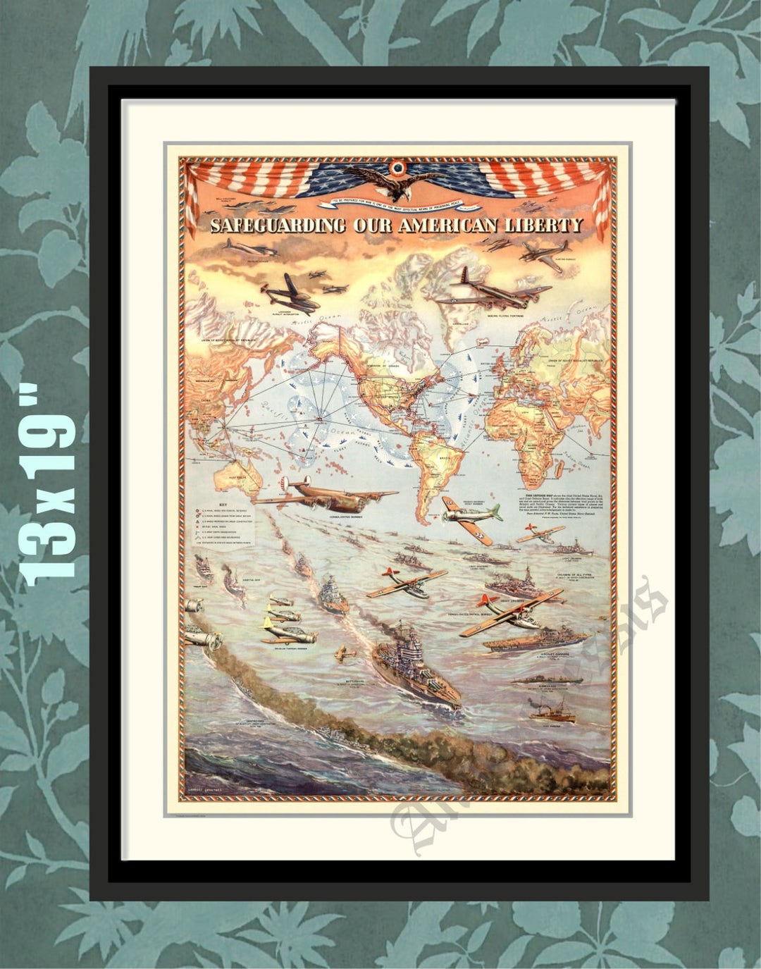 WW2, US Coastal Defense, 1941, WW2 Naval Print, Naval Art,naval Poster ...