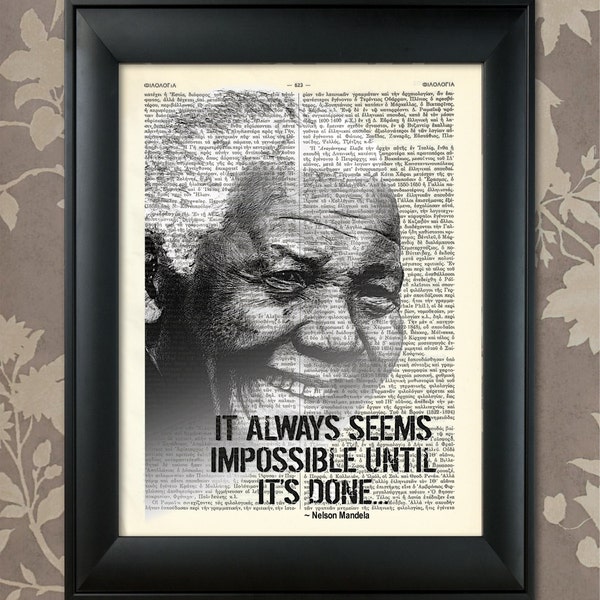 Nelson Mandela, disant, impression de Nelson Mandela, affiche de Mandela, art de Nelson Mandela, citation de Mandela, impression de Mandela, cadeau de Nelson Mandela