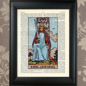 King of Swords, Tarot Card Print, Tarot Card Poster, Tarot Print, Tarot art, Tarot wall art, Tarot Gift,Tarot Cards,Tarot Deck, Minor Arcana