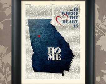 Georgia Art Print, Georgia Print, Georgia Map Art, Georgia Wall Art, Georgia Pride, Georgia Map Print, Georgia Map, Map of Georgia, State