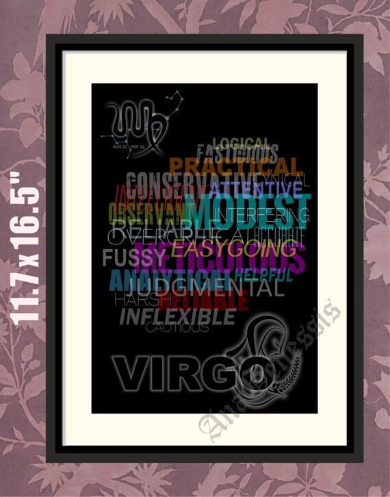 Virgo Personality, Virgo Zodiac Print, Virgo Poster, Virgo Art