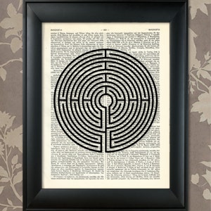 Labyrinth Print, Labyrinth Poster, Labyrinth Art, Labyrinth Decor, Labyrinth Gift, Labyrinth Present, Mystical Art, Sacred Geometry,